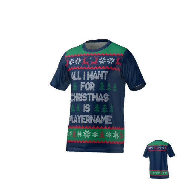 ALL I WANT FOR CHRISTMAS T-SHIRT - NAVY