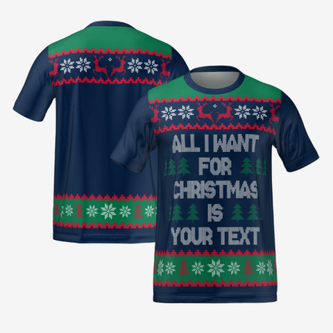 ALL I WANT FOR CHRISTMAS T-SHIRT - NAVY