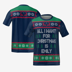 ALL I WANT FOR CHRISTMAS T-SHIRT - NAVY