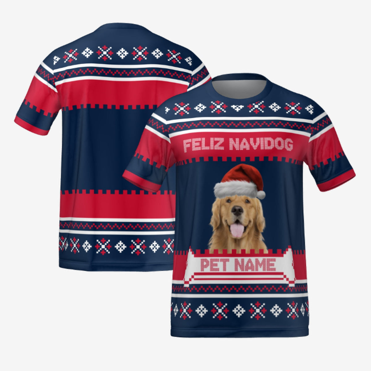 FELIZ NAVIDOG T-SHIRT - NAVY