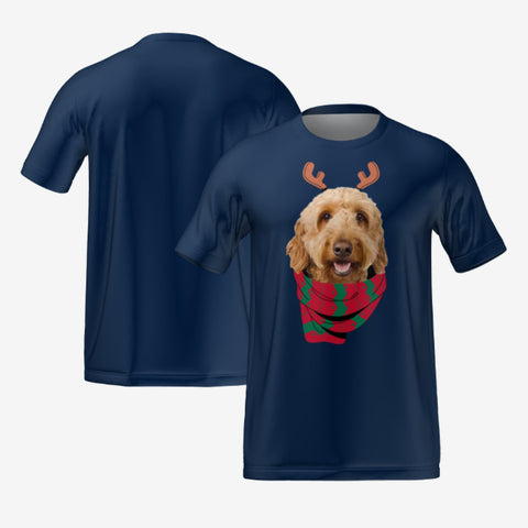 REINDEER PET T-SHIRT - NAVY