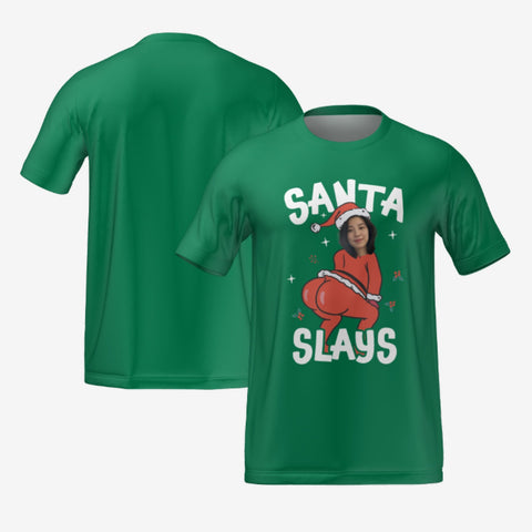 SANTA SLAYS T-SHIRT - GREEN