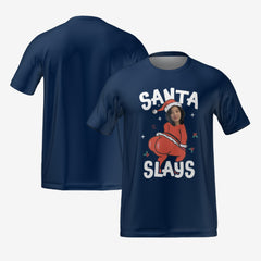 SANTA SLAYS T-SHIRT - NAVY